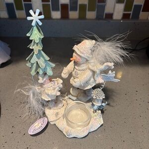 Vintage Frosted snowmen votive holder from A Homestead Shoppe